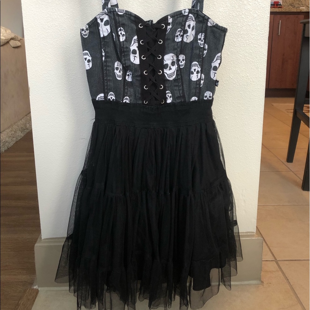 Black skull and crossbones dress